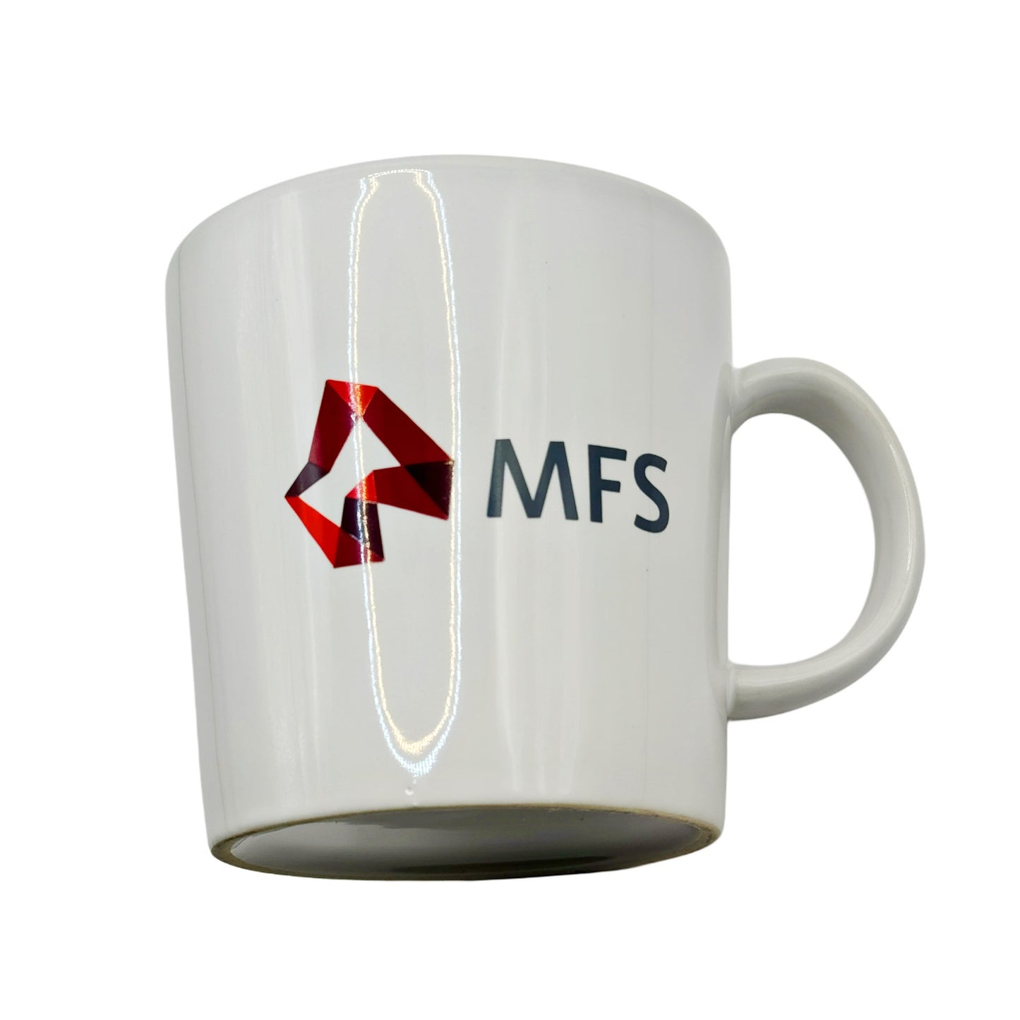 MFS Branded White Ceramic Coffee Mug - Financial Services Logo Cup