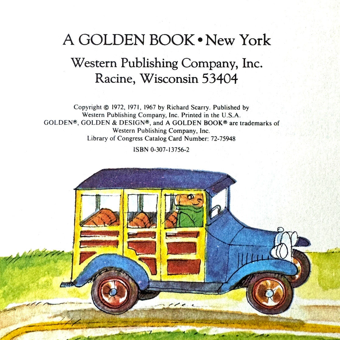 1987 Richard Scarry Hop Aboard Here We Go - Vintage Golden Book