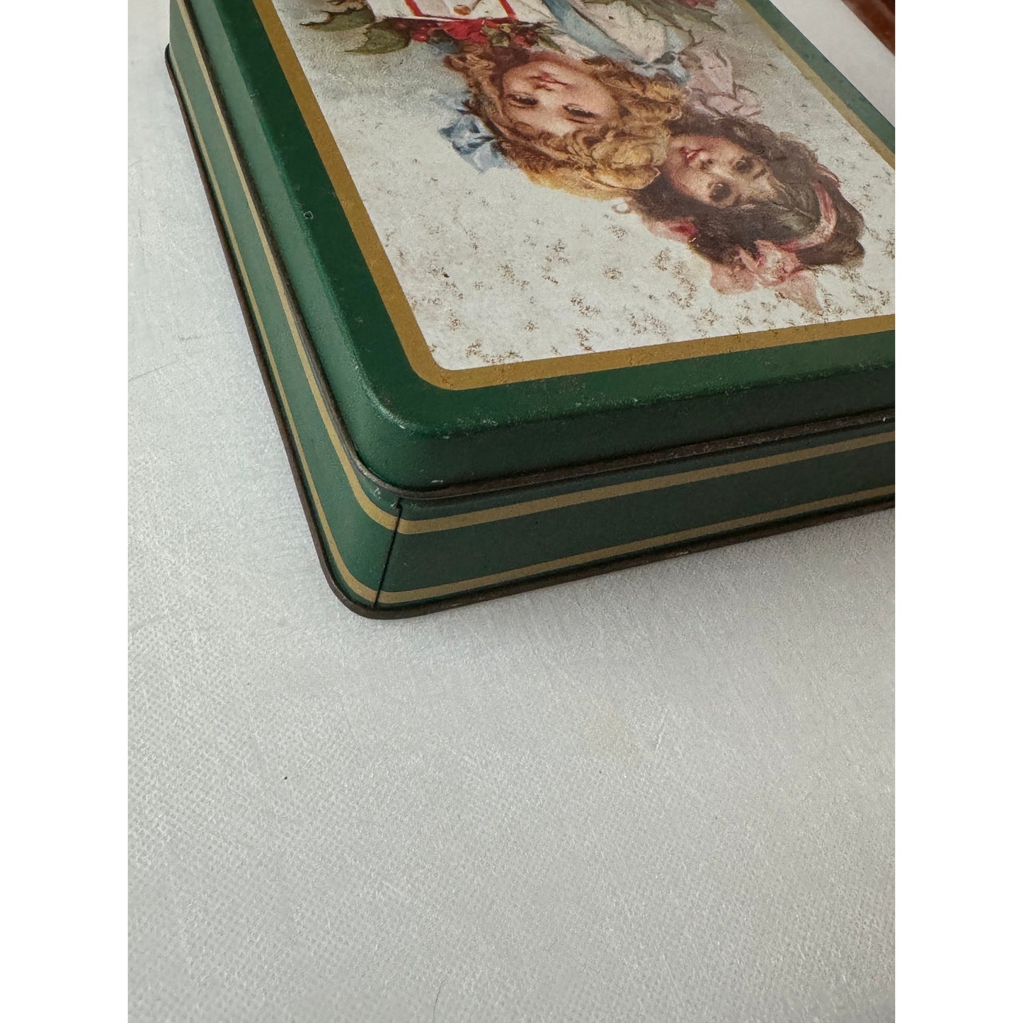 Christmas Season Tin with Frances Brundage Antique Print Collectible from Tinsmith's Craft