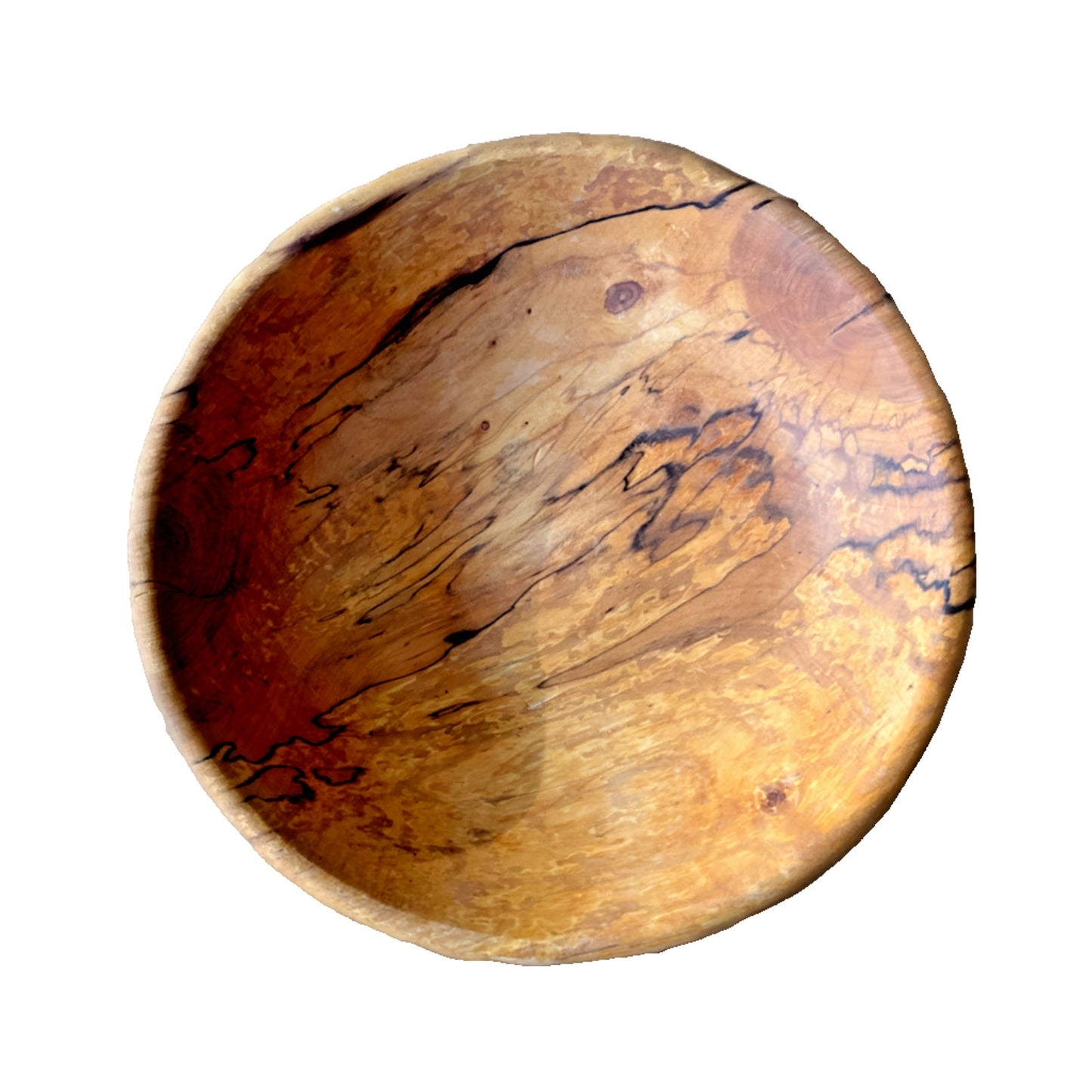 Handmade Spalted Maple Bowl 8 in Unique Natural Wood Art