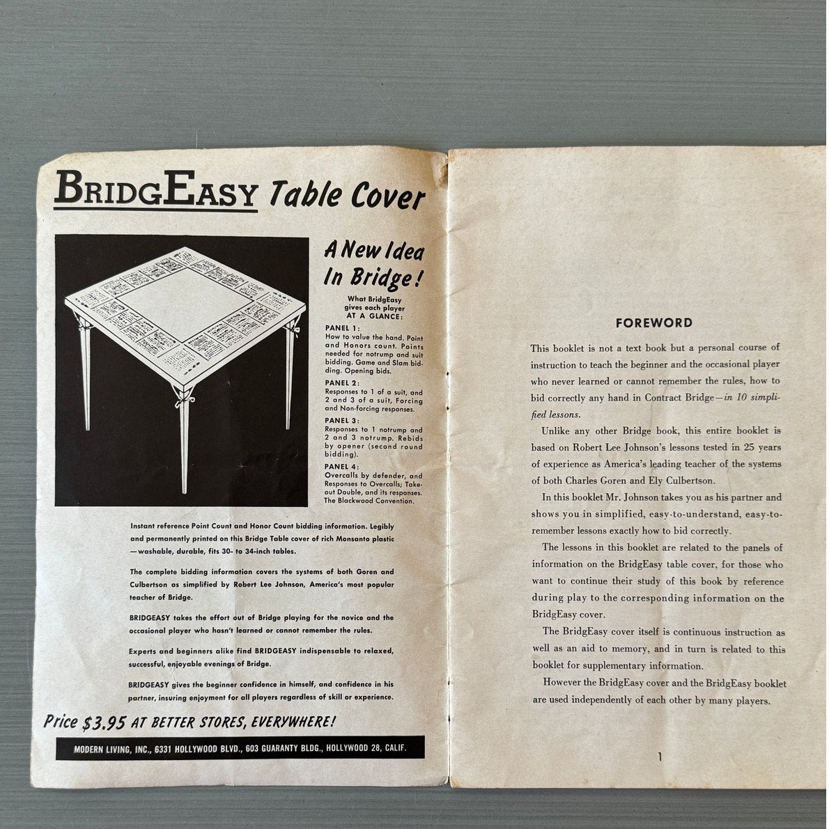 Vintage Pamphlet Bridgeasy 1958 Complete New Point Count Bidding of both Goren and Culbertson