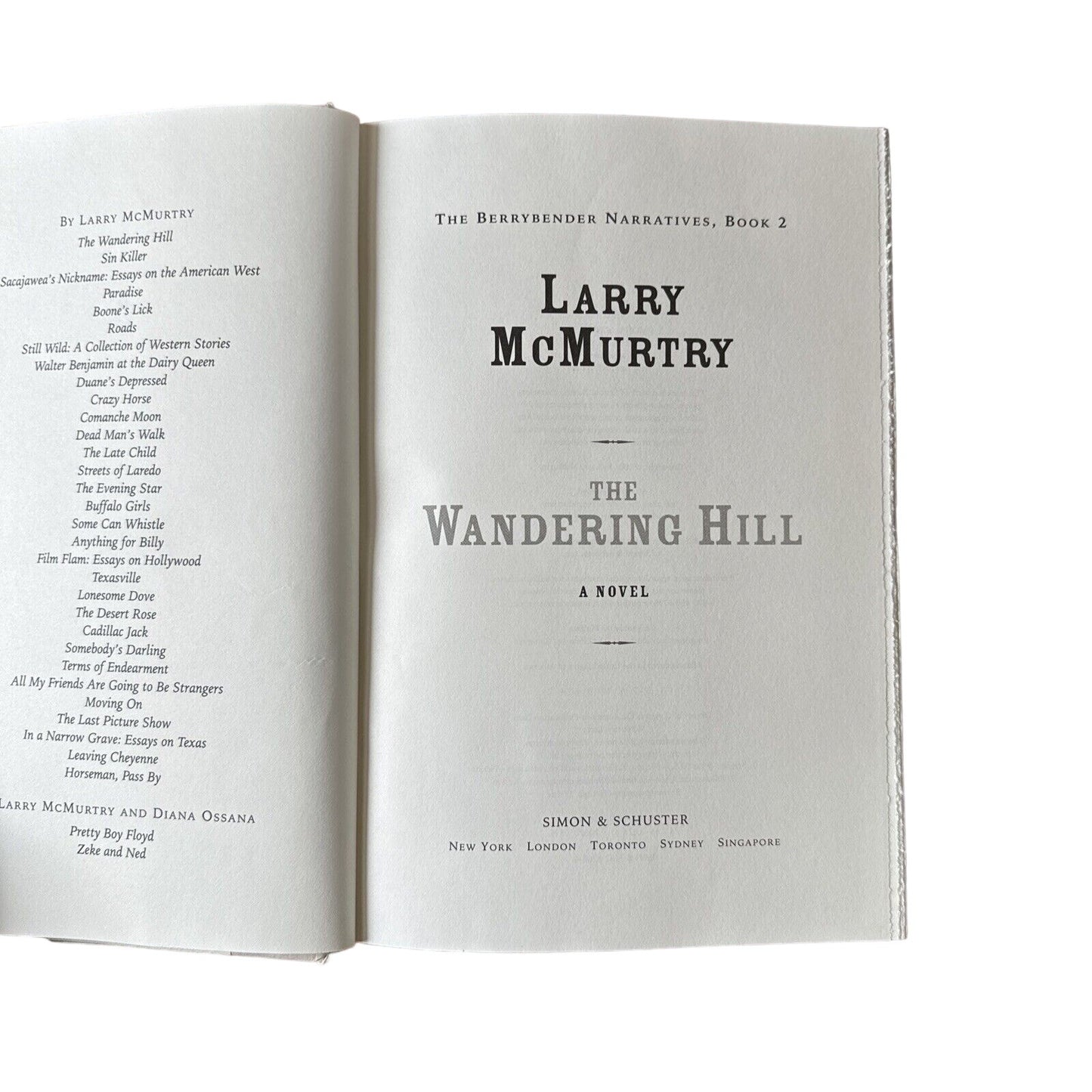 Wandering Hill by Larry McMurtry - 2003 1st Edition, 1st Printing HCDJ