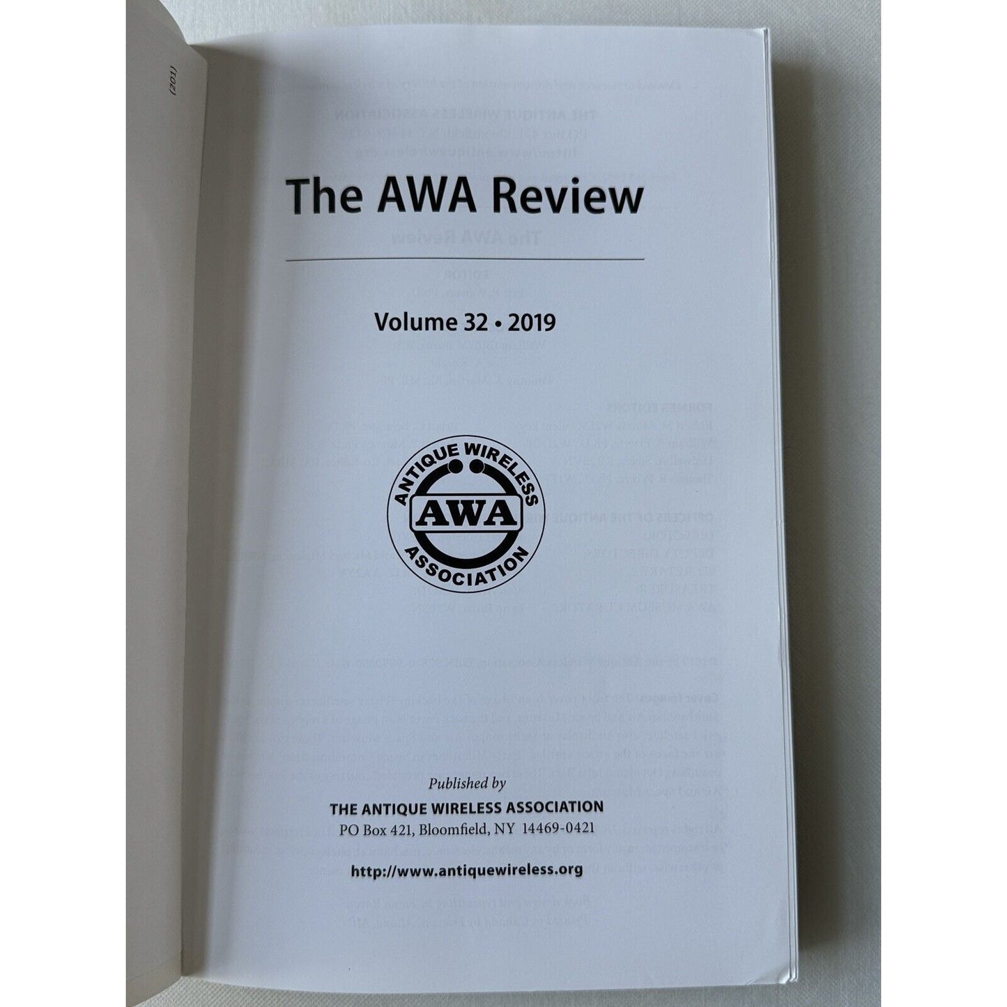 Antique Wireless Association Review Vol 32 2019 - AWA Rare Issue