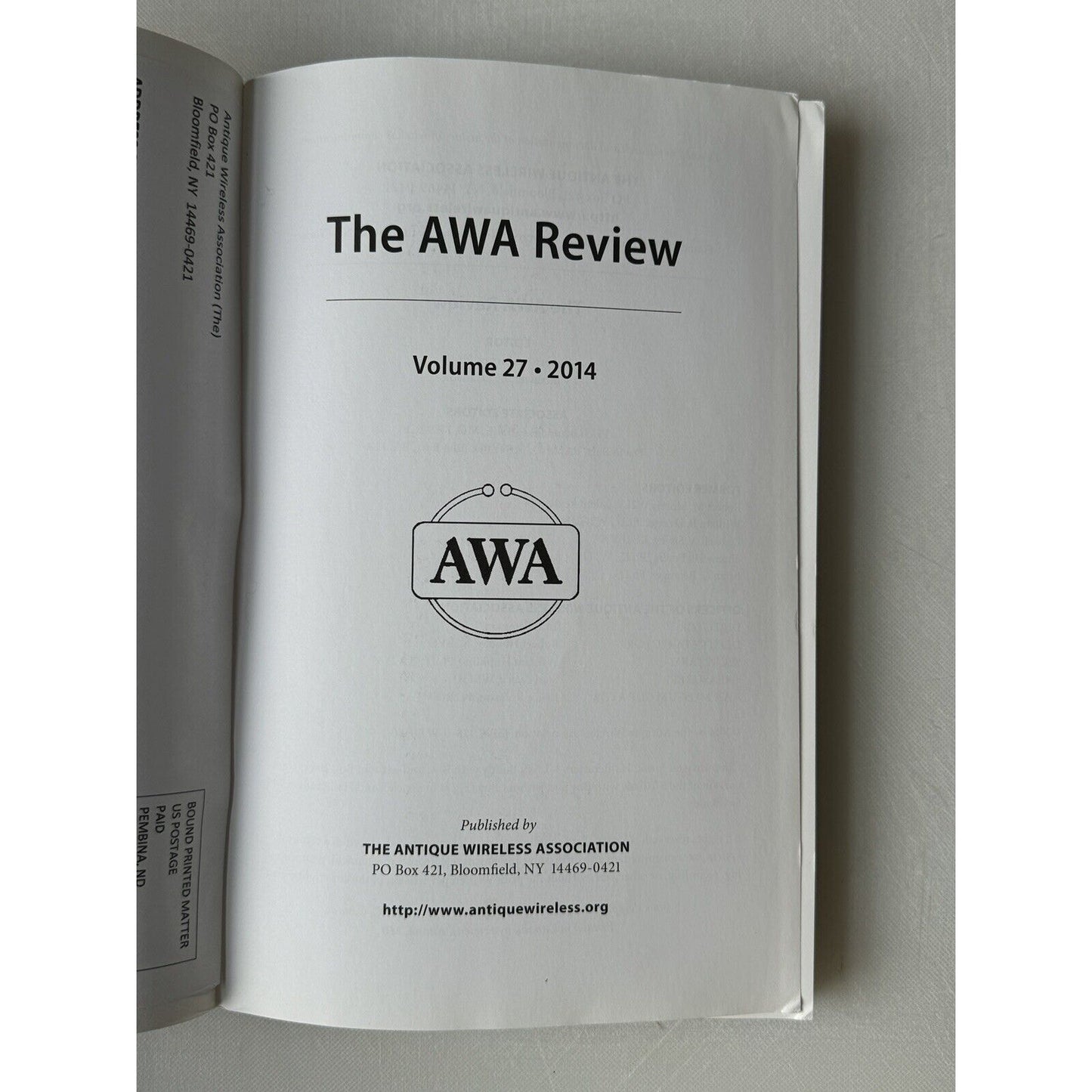 The Antique Wireless Association Review vol 27 2014