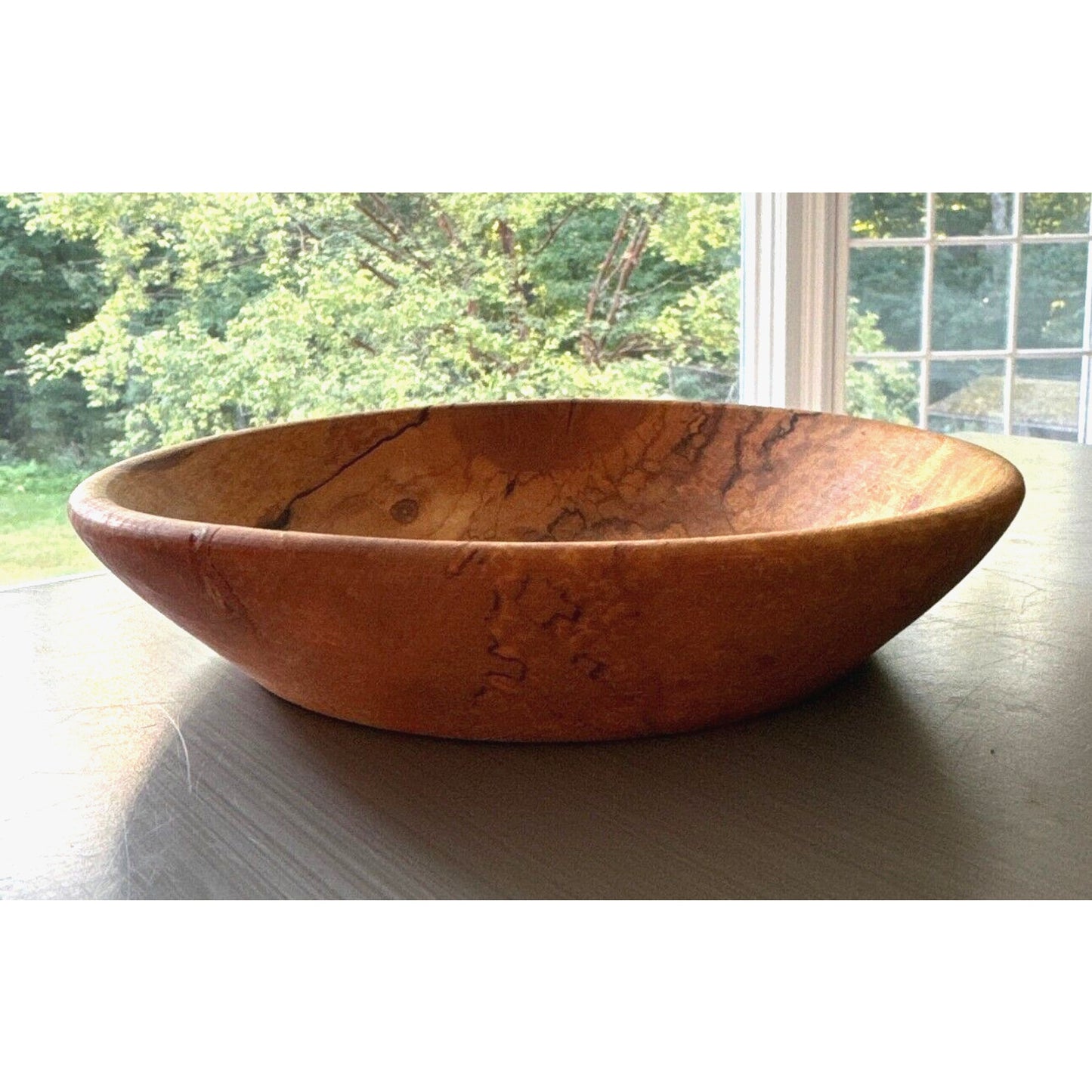 Handmade Spalted Maple Bowl 8 in Unique Natural Wood Art