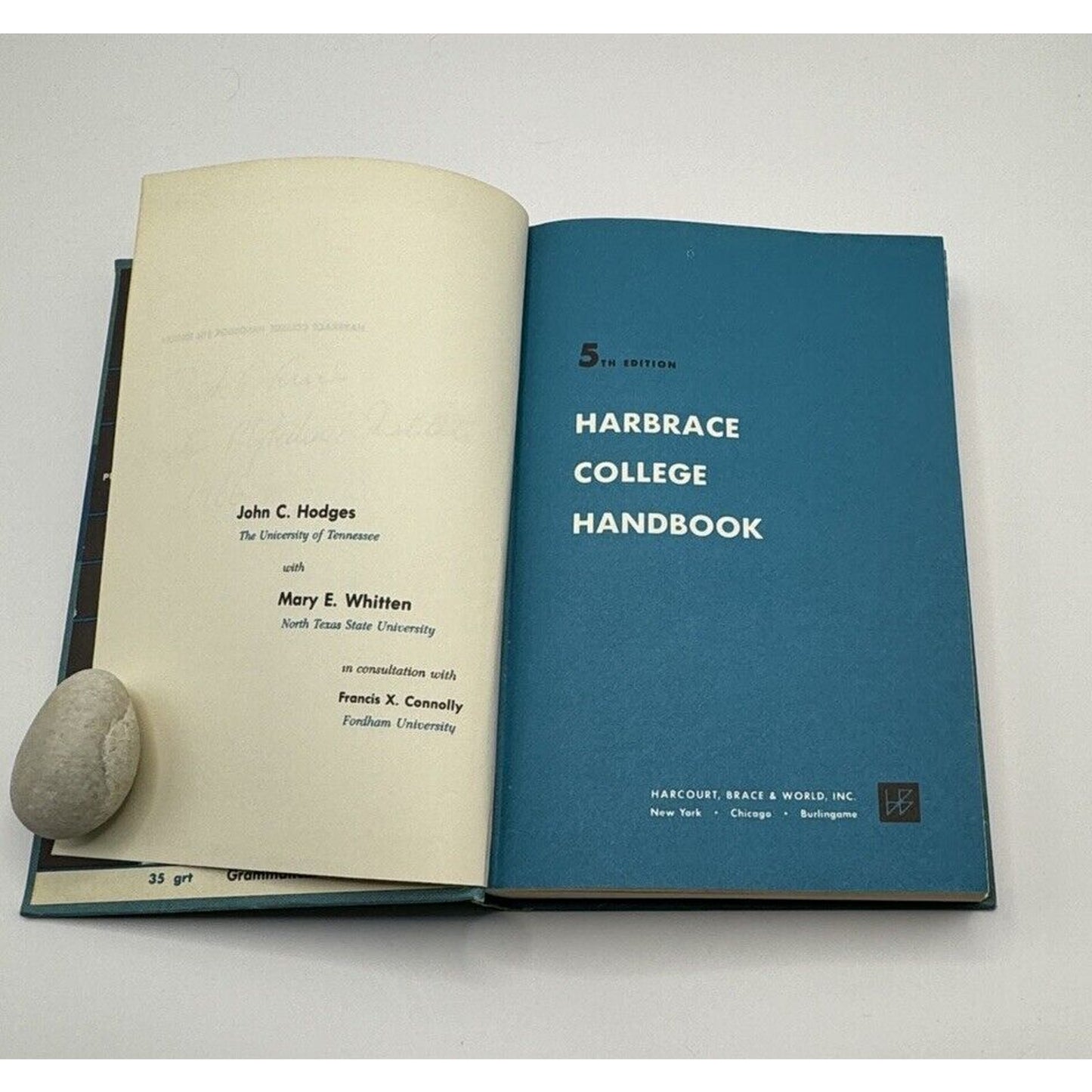 Vintage 1962 Harbrace College Handbook 5th Edition - Classic Grammar Guide