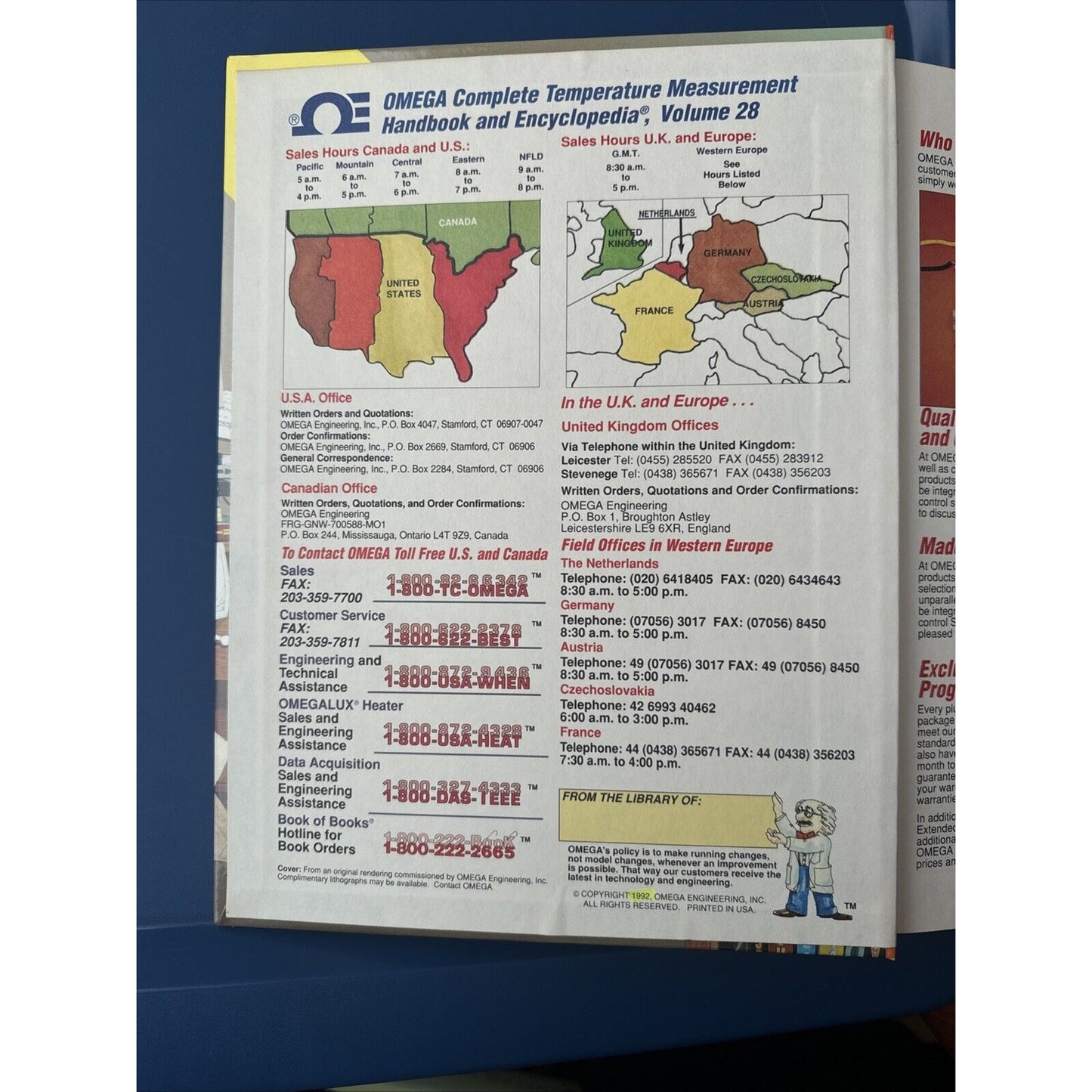 Temperature Handbook by Omega Technologies - 1992 Volume 28 Hardcover