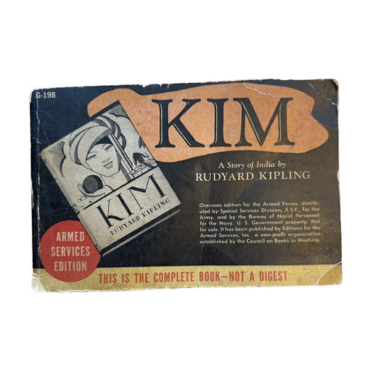 Kim by Rudyard Kipling - Rare 1944 1st Ed Thus, Armed Services Edition WW2