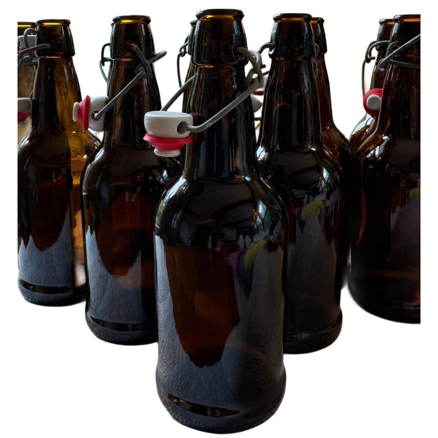 12 Bottles Swing Top 16 Oz Amber ~ EZ Cap ~ Beer Cider Mead Wine Kombucha Brew