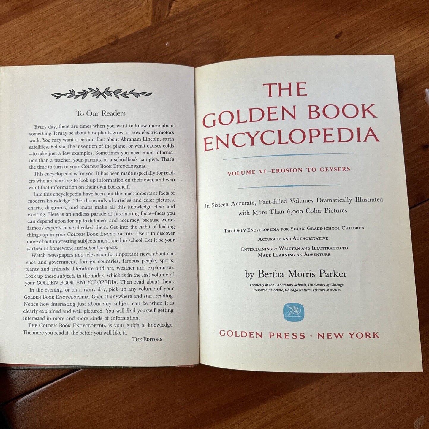 1960 Golden Book Encyclopedia Book 6 - Erosion to Geysers, HC by Bertha Parker