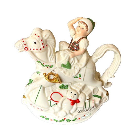 Lenox Rocking Horse Teapot - Santa's Holiday Toy Shop - Vintage Christmas Decor