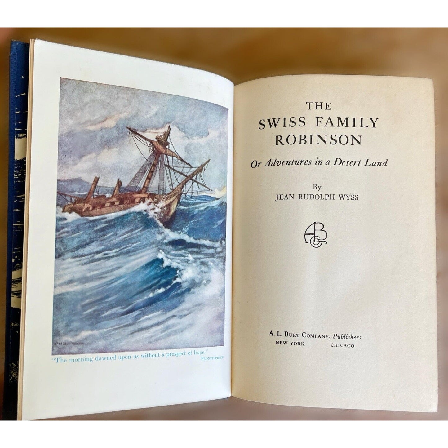 Antique Book Swiss Family Robinson - by Jean Rudolph Wyss, A. L. Burt 1920 HC VG