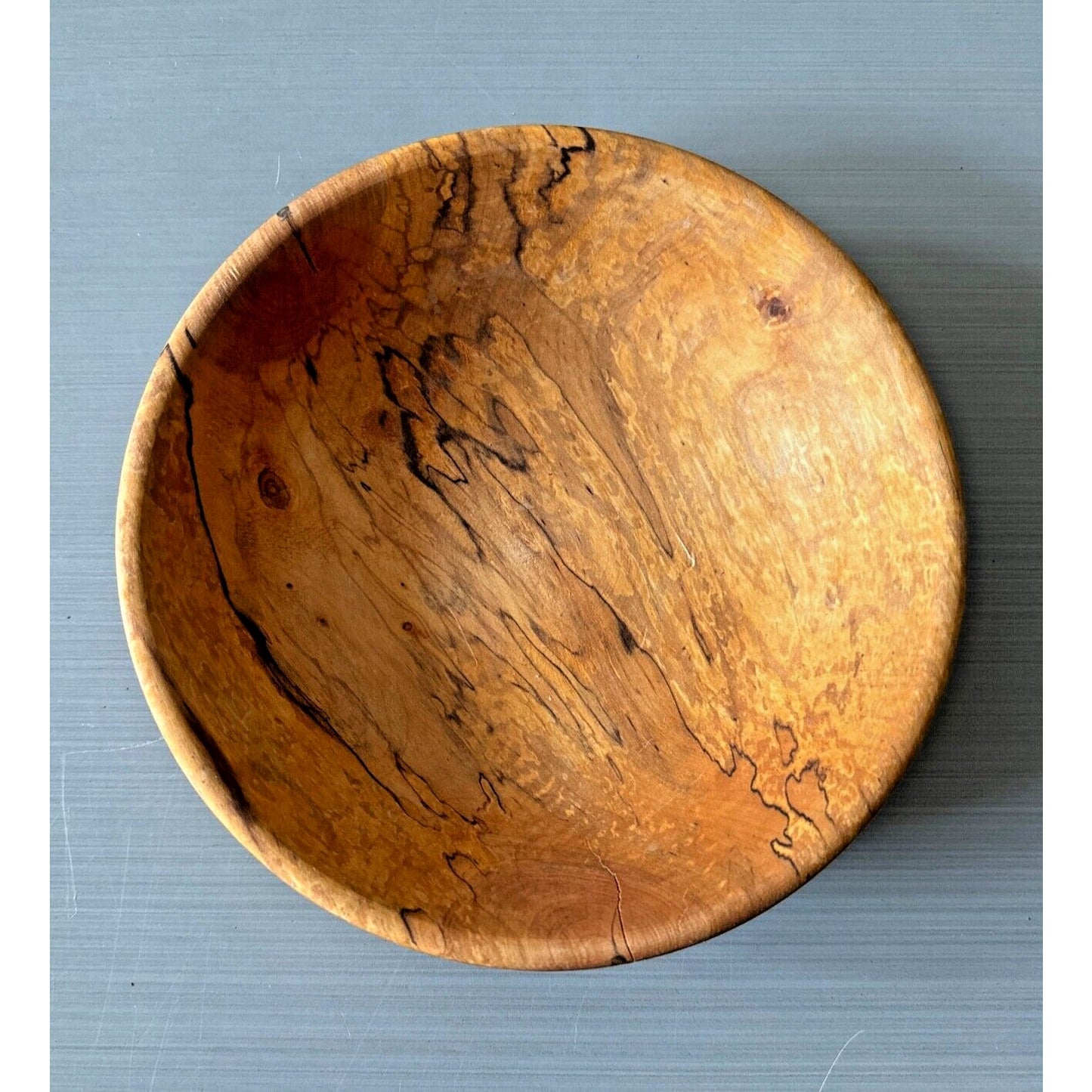 Handmade Spalted Maple Bowl 8 in Unique Natural Wood Art