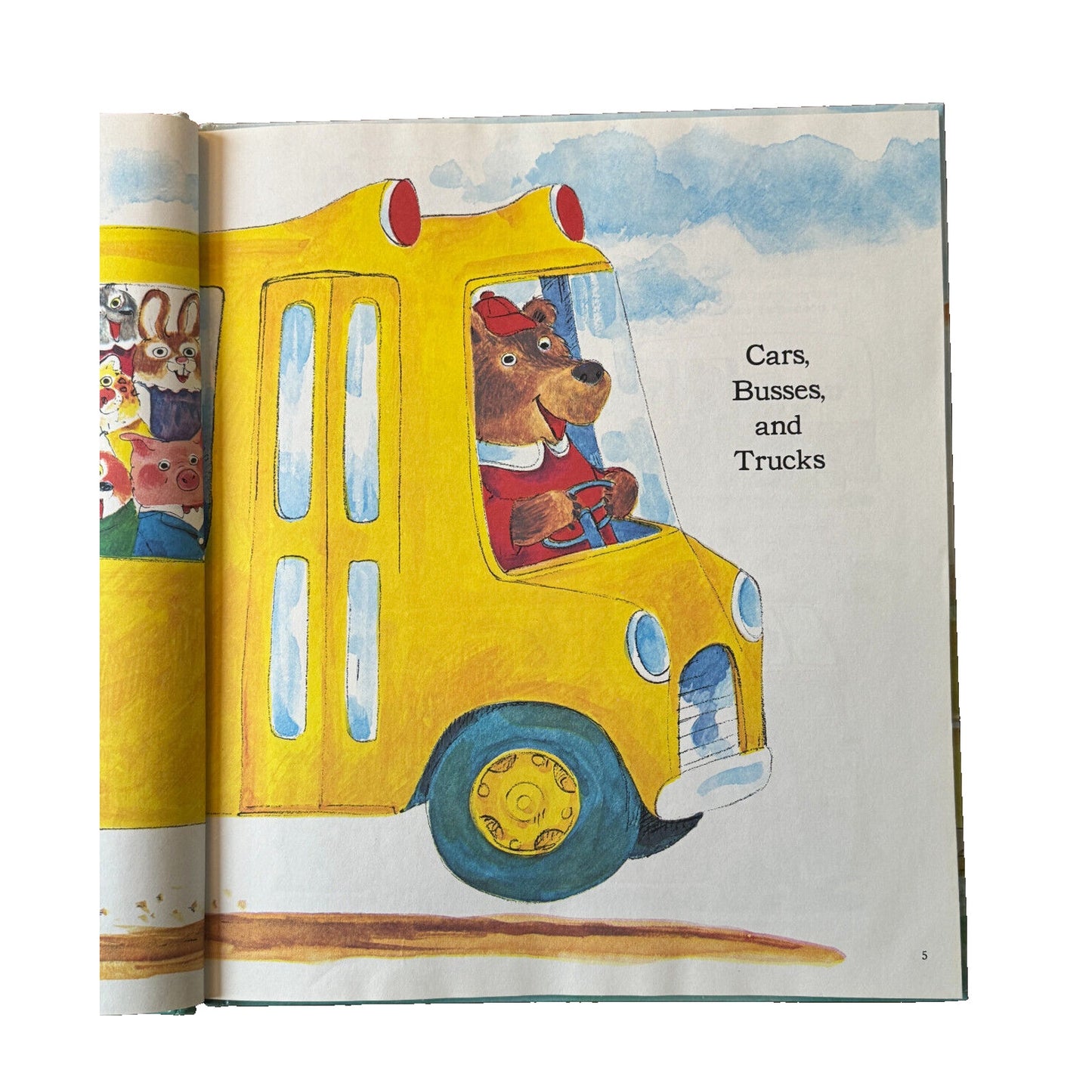 1987 Richard Scarry Hop Aboard Here We Go - Vintage Golden Book