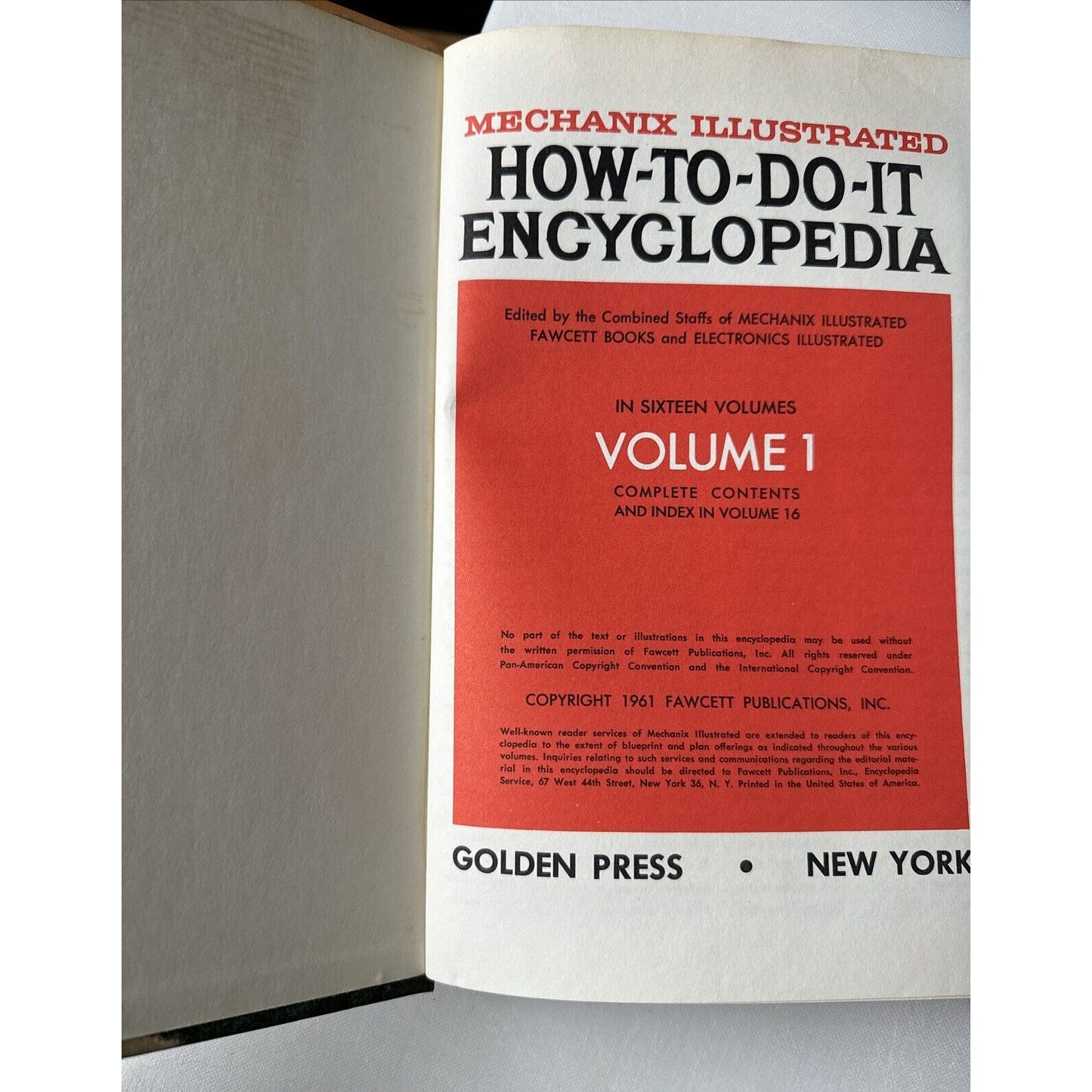 Vintage How-To-Do-It Encyclopedia Vol. 1 - Mechanix Illustrated Hardcover, 1961